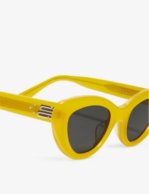 Shop Gentle Monster Women's Conic Yc7 Cat-eye Branded-arm Acetate Sunglasses