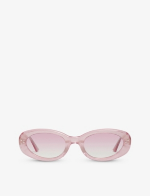 GENTLE MONSTER GENTLE MONSTER WOMENS PINK JULY PC6 OVAL-FRAME GRADUATED-LENS ACETATE SUNGLASSES,65390680