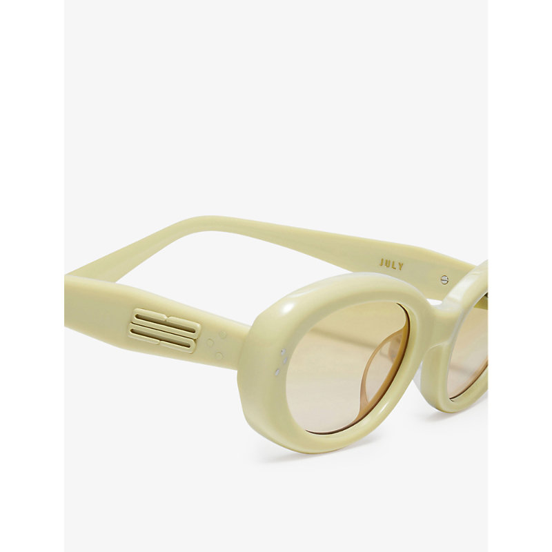 Shop Gentle Monster Womens Cream July Oval-frame Graduated-lens Acetate Sunglasses