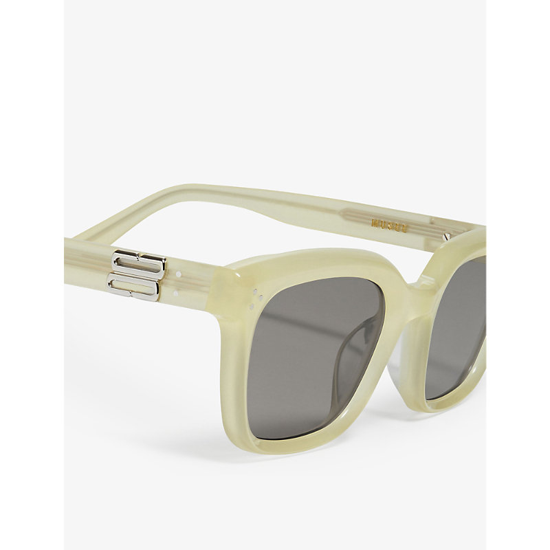 Shop Gentle Monster Womens Cream Musee Yc8 Square-frame Branded-arm Acetate Sunglasses