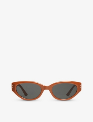 Gentle Monster Oval-frame Sunglasses In Brown