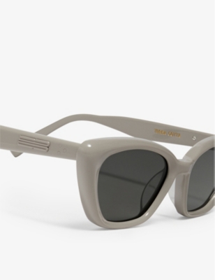 Shop Gentle Monster Womens Grey Terra Cotta G10 Cat-eye Branded-arm Acetate Sunglasses