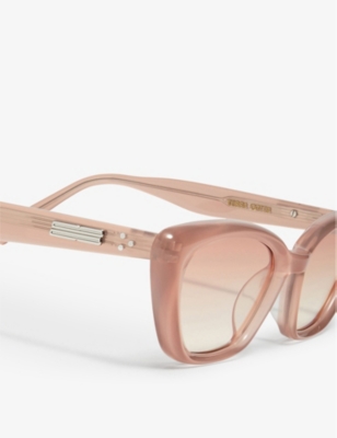 Shop Gentle Monster Womens Pink Terra Cotta Pc7 Cat-eye Branded-arm Acetate Sunglasses