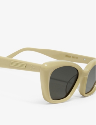 Shop Gentle Monster Womens Cream Terra Cotta Y6 Cat-eye Branded-arm Acetate Sunglasses