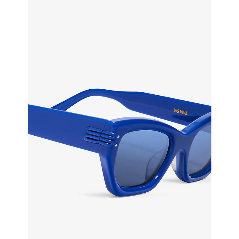 Shop Gentle Monster Womens Blue Vis Viva Bl2 Cat-eye Branded-arm Acetate Sunglasses