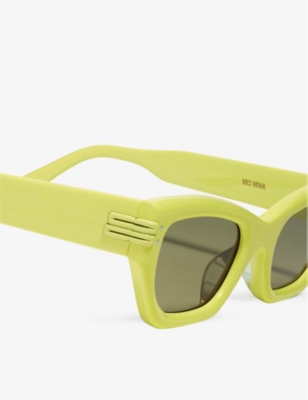 Shop Gentle Monster Womens Yellow Vis Viva Y7 Cat-eye Branded-arm Acetate Sunglasses