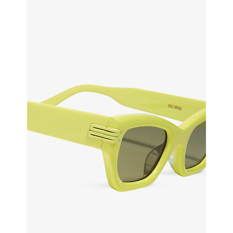 Shop Gentle Monster Womens Yellow Vis Viva Y7 Cat-eye Branded-arm Acetate Sunglasses