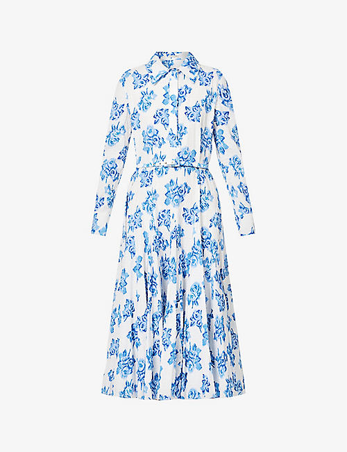 EMILIA WICKSTEAD: Marion floral-print cotton midi dress