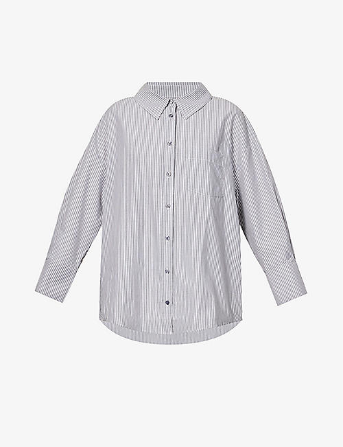ANINE BING: Mika striped relaxed-fit cotton shirt