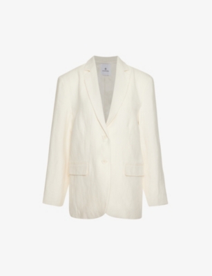 Anine Bing Quinn Blazer In Eggshell