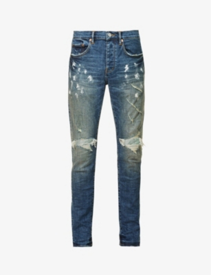paint-splatter detail jeans, Purple Brand