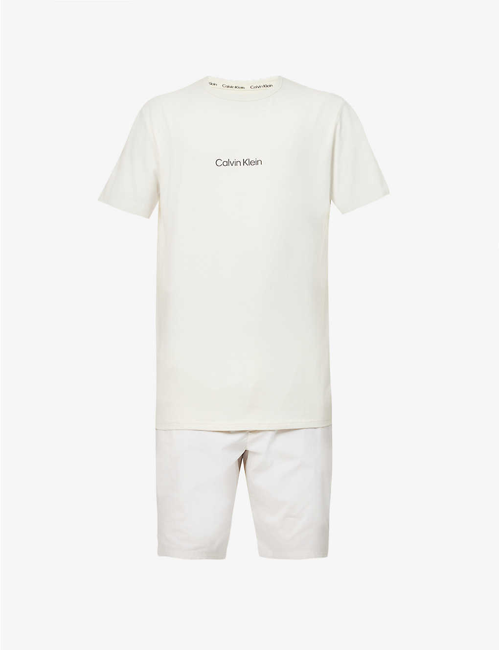 Calvin Klein Mens Svr Birch Modern Structure Logo-print Cotton-blend Pyjama Set