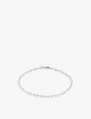 Shop Monica Vinader Womens Silver Mini Paperclip Sterling-silver Chain Bracelet