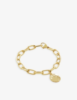 Monica Vinader Womens Gold Id 18ct Yellow Gold-plated Vermeil Recycled Sterling Silver Charm Bracele