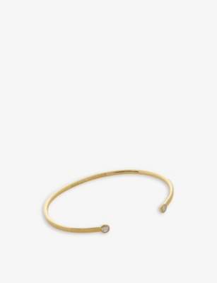 MONICA VINADER: Essential 18ct yellow gold-plated vermeil recycled sterling-silver and 0.5ct round-brilliant diamond cuff bracelet