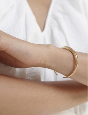 MONICA VINADER: Deia 18ct yellow gold-plated vermeil sterling silver cuff bracelet