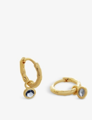 Shop Monica Vinader Womens Gold Recycled 18ct Yellow Gold-plated Vermeil Sterling-silver And Lolite Huggi