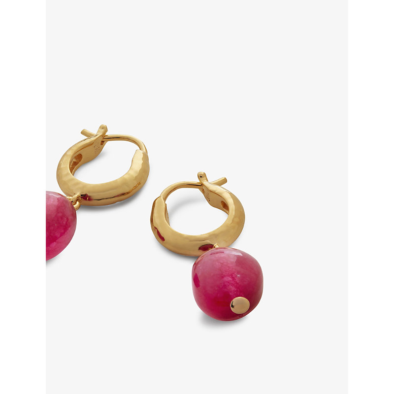 Shop Monica Vinader Women's Gold Rio 18ct Yellow Gold-plated Vermeil Recycled Sterling Silver And Pink Qu