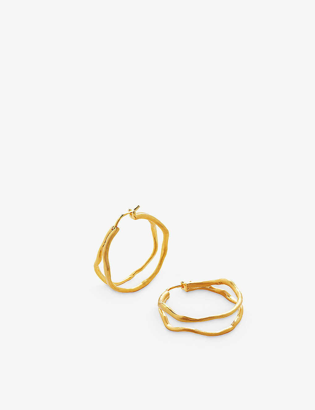 Shop Monica Vinader Womens Gold Double-band 18ct Yellow Gold-plated Vermeil Recycled Sterling-silver Hoop