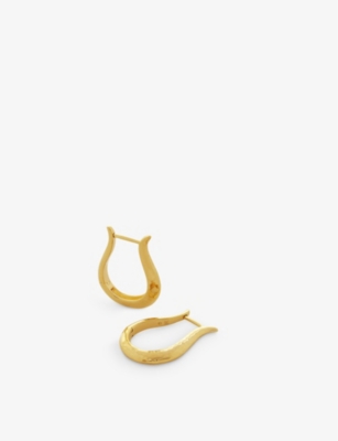 MONICA VINADER: Lyre-shaped 18ct yellow gold-plated vermeil recycled sterling-silver hoop earrings