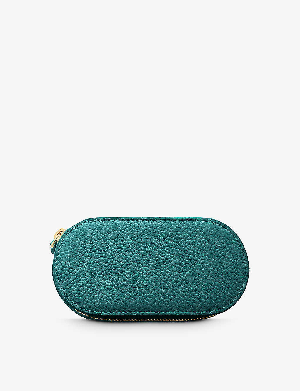 Monica Vinader Womens Green Mini Oval Logo-print Leather Jewellery Box