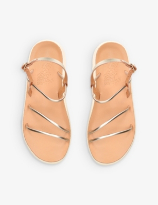 ANCIENT GREEK SANDALS: Polis metallic-strap leather sandals