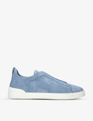 ZEGNA: Triple Stitch suede low-top trainers