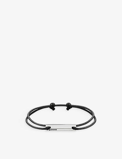 LE GRAMME: 1.7g sterling-silver and cord bracelet