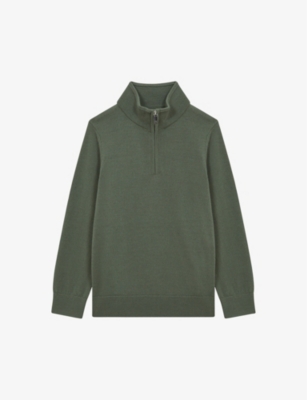 REISS: Funnel-neck half-zip wool jumper 4-9 years