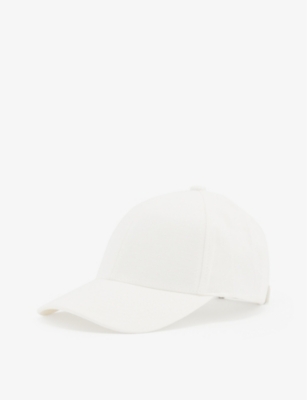 Varsity Headwear Mens Shell White Logo-button Linen Baseball Cap