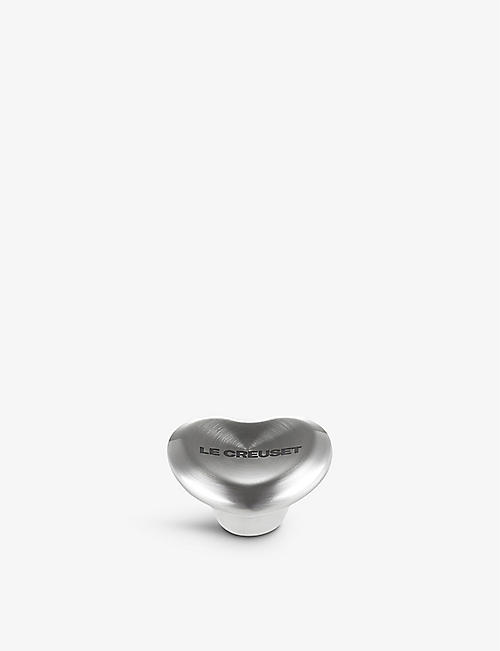 LE CREUSET: Heart-shaped stainless-steel knob 4.7cm