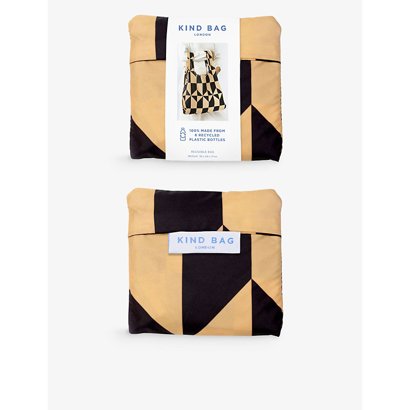 Kind Bag Womens Coffee Gingham-print Reusable Medium Woven Bag
