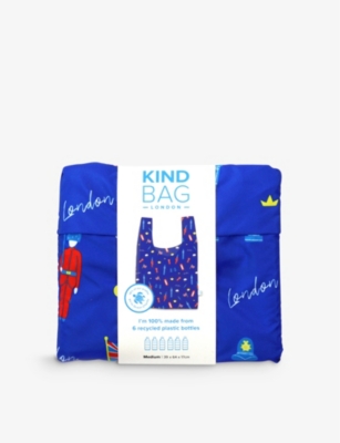 Kind Bag Womens London Print Gingham-print Reusable Medium Woven Bag