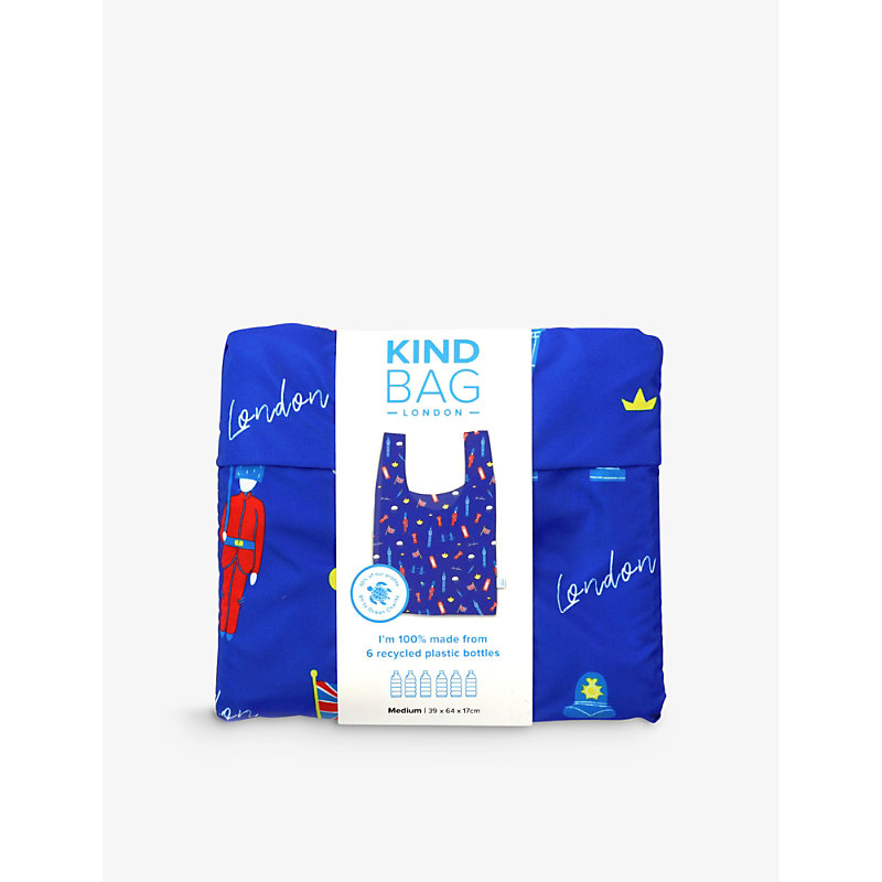 Kind Bag Womens London Print Gingham-print Reusable Medium Woven Bag