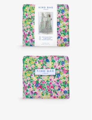 Kind Bag Womens Meadow Flowers Gingham-print Reusable Medium Woven Bag