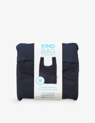 Kind Bag Womens Space Black Gingham-print Reusable Medium Woven Bag