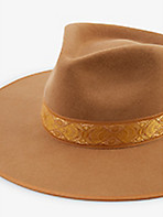 LACK OF COLOR: Rancher ribbon-embellished wool fedora hat