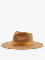 LACK OF COLOR: Rancher ribbon-embellished wool fedora hat