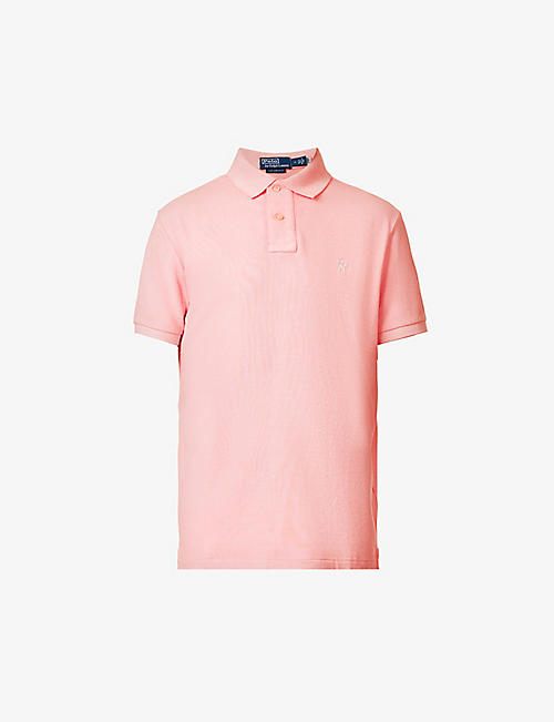 POLO RALPH LAUREN: Logo-embroidered slim-fit cotton polo shirt