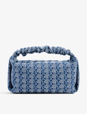 Alexander Wang Indigo Scrunchie Denim Shoulder Bag | ModeSens