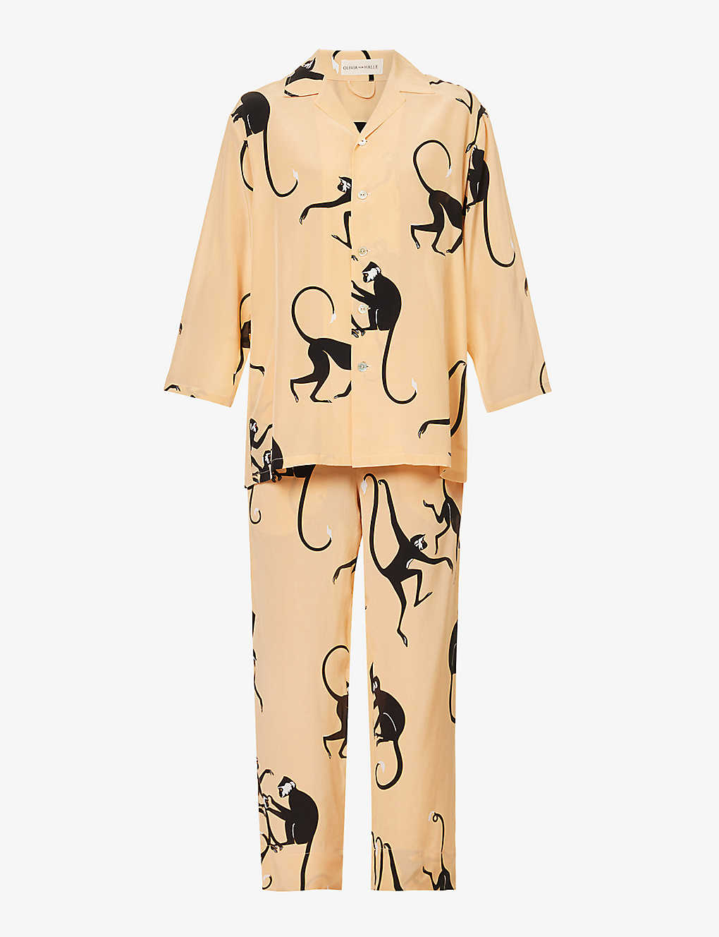 Olivia Von Halle Womens Janda Casablanca Monkey-print Silk Pyjamas