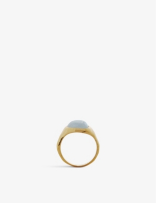 Monica Vinader Womens Gold Rio Recycled 18ct Yellow Gold-plated Vermeil Sterling-silver And Aquamari In Gold