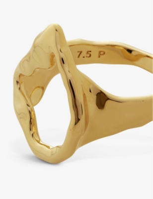 Monica Vinader Womens Gold Lagoon Recycled 18ct Yellow Gold-plated Vermeil Sterling-silver Ring In Gold