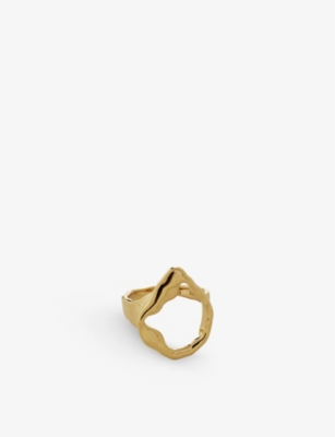 Monica Vinader Womens Gold Lagoon Recycled 18ct Yellow Gold-plated Vermeil Sterling-silver Ring