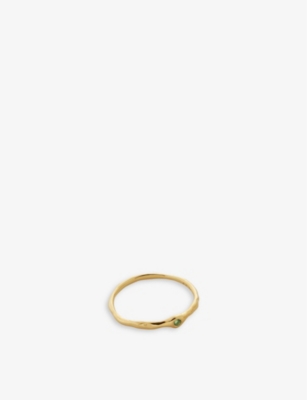 MONICA VINADER: Siren recycled 18ct yellow gold-plated vermeil sterling silver and onyx ring