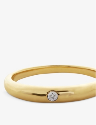 Monica Vinader 18ct Gold Plated Vermeil Silver Deia Diamond Ring