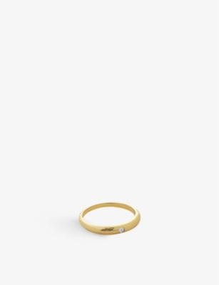 Monica Vinader Womens Gold Deia 18ct Gold-plated Vermeil Sterling-silver And 0.003ct Single-cut Diam
