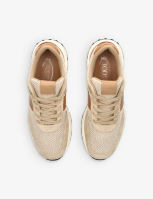 TODS Luxury leather and woven low-top trainers