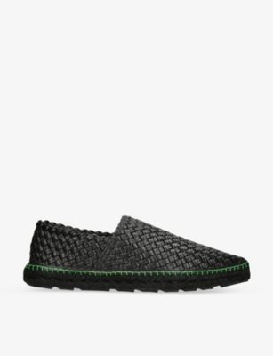 Bottega Veneta Intrecciato Leather Espadrilles In Black