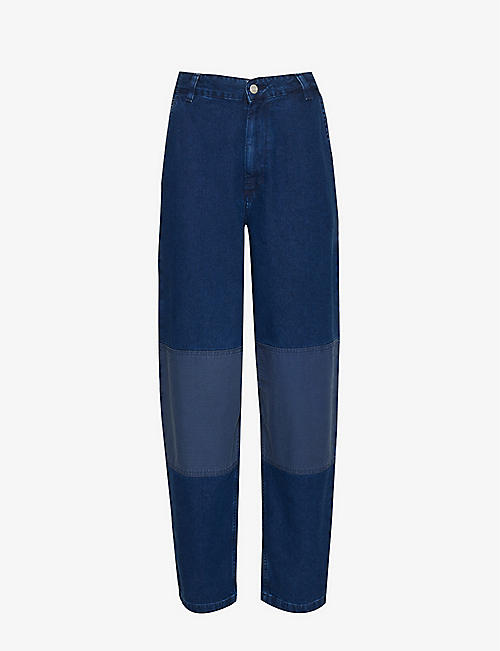 CARHARTT WIP: Alma logo-patch straight-leg mid-rise jeans